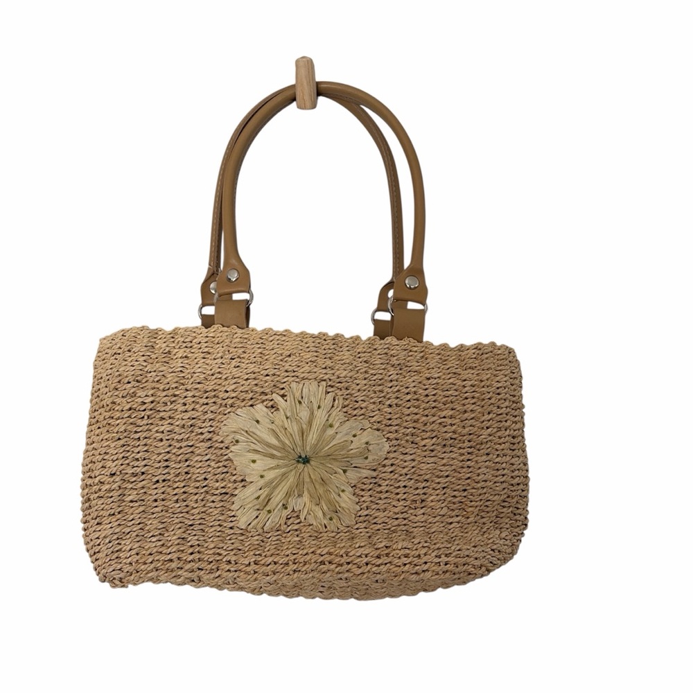 Y2K woven bag with flower detail